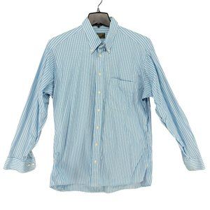 Gitman Bros Master Vintage Blue White Stripe Cotton Oxford Shirt Made in USA